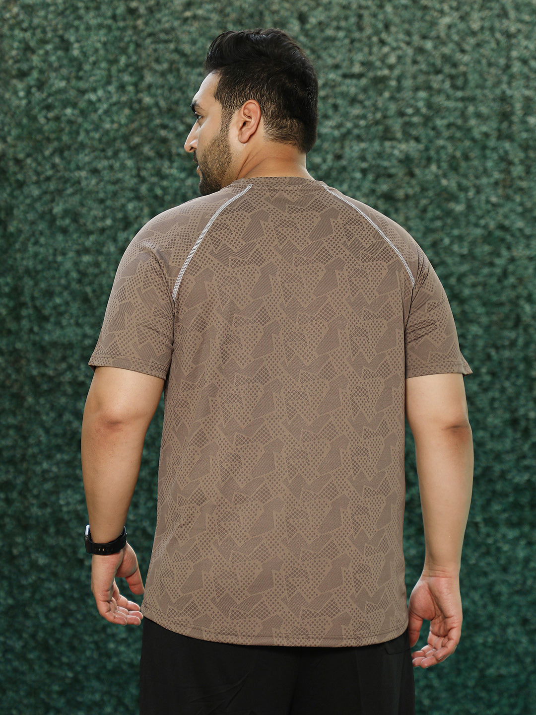 Abstract-Imprint Activewear T-Shirt