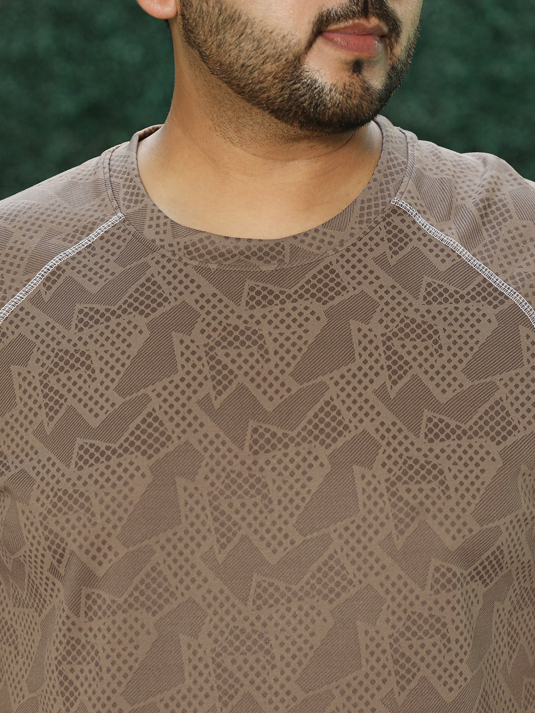 Abstract-Imprint Activewear T-Shirt
