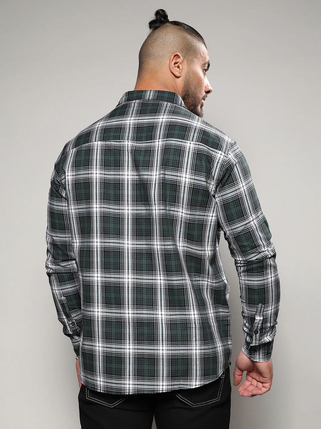 Green Checkered Casual Shirt