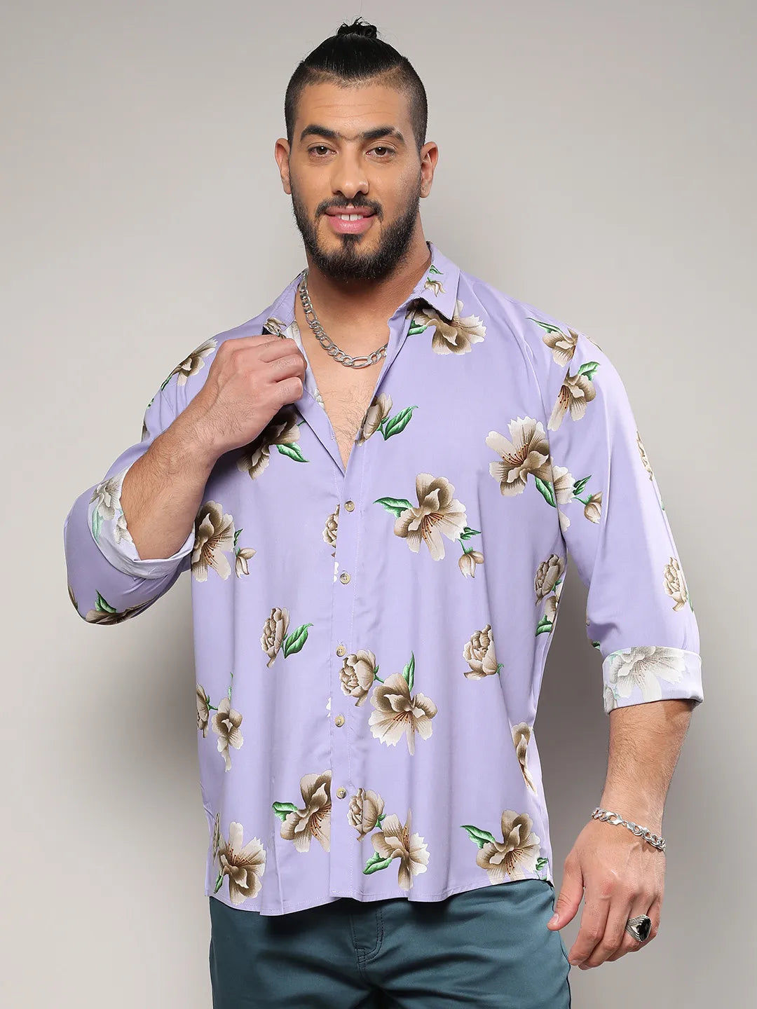 Lavender Floral Print Shirt