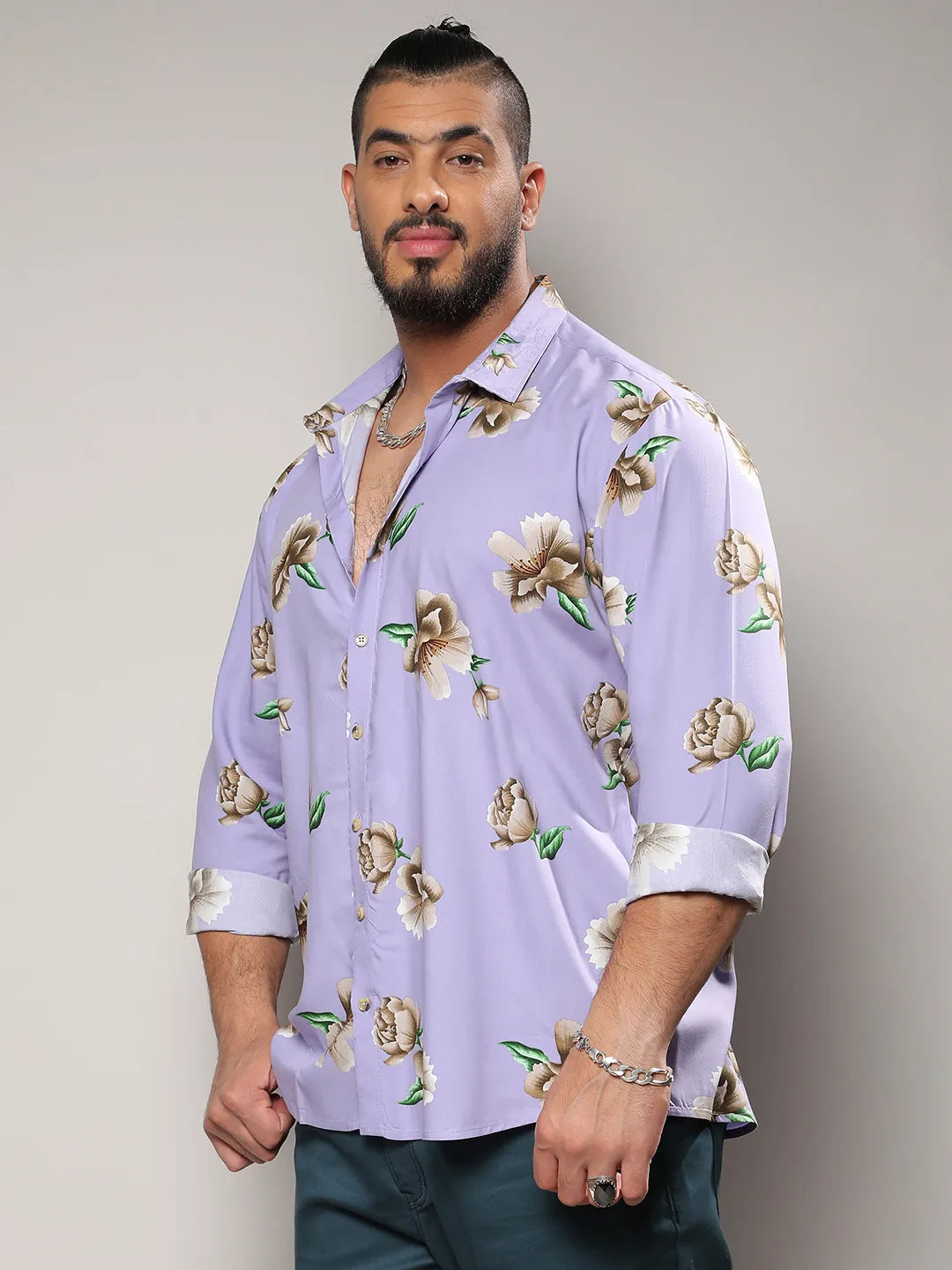 Lavender Floral Print Shirt