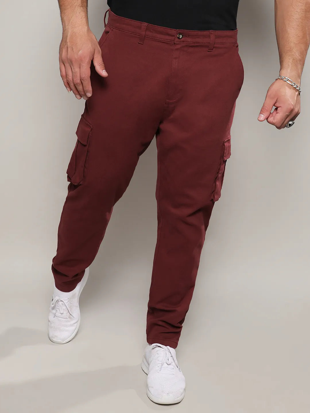 Maroon Cargo Trousers