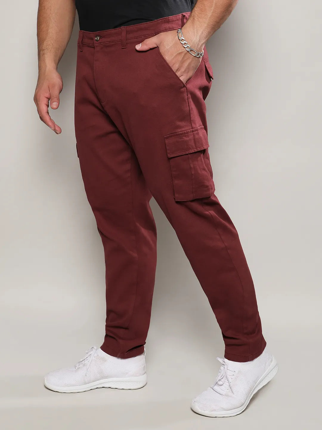 Maroon Cargo Trousers