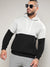 Plus Size Men's Black & Grey Pullover Hoodie With Ribbed Hem