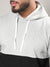 Plus Size Men's Black & Grey Pullover Hoodie With Ribbed Hem