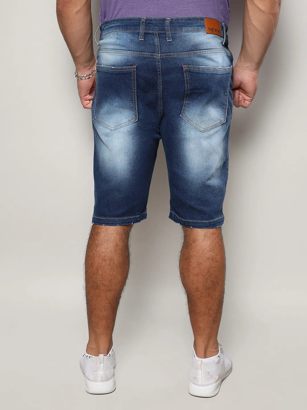 Solid Torn Stylish Denim Short