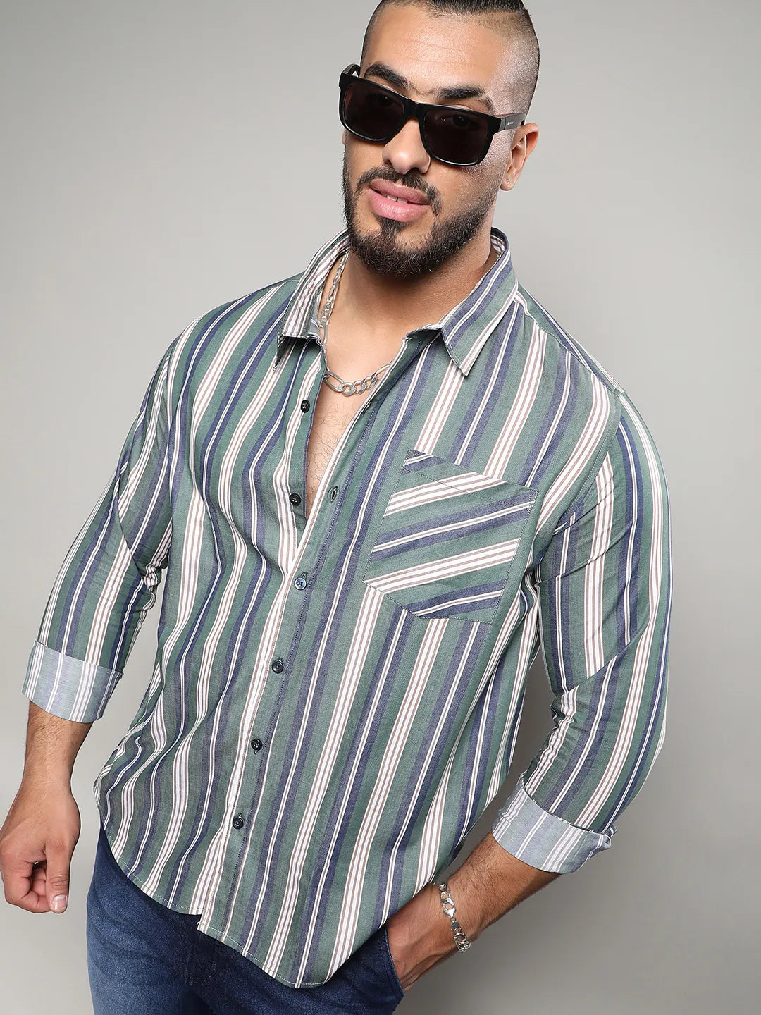Striped Full Sleeve Casual Shirt