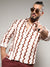 Men's Beige & Brown Contrast Paint Lines Shirt