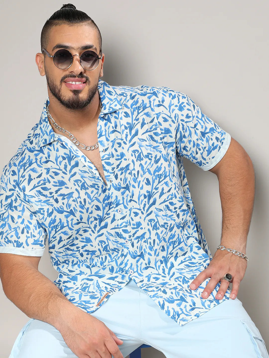 Blue Foliage Strokes Shirt