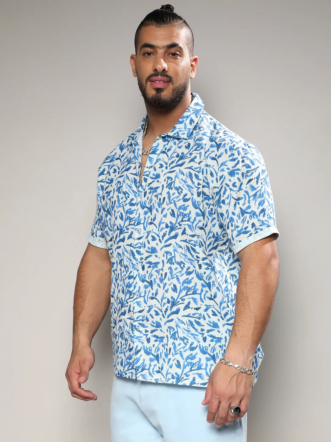 Blue Foliage Strokes Shirt