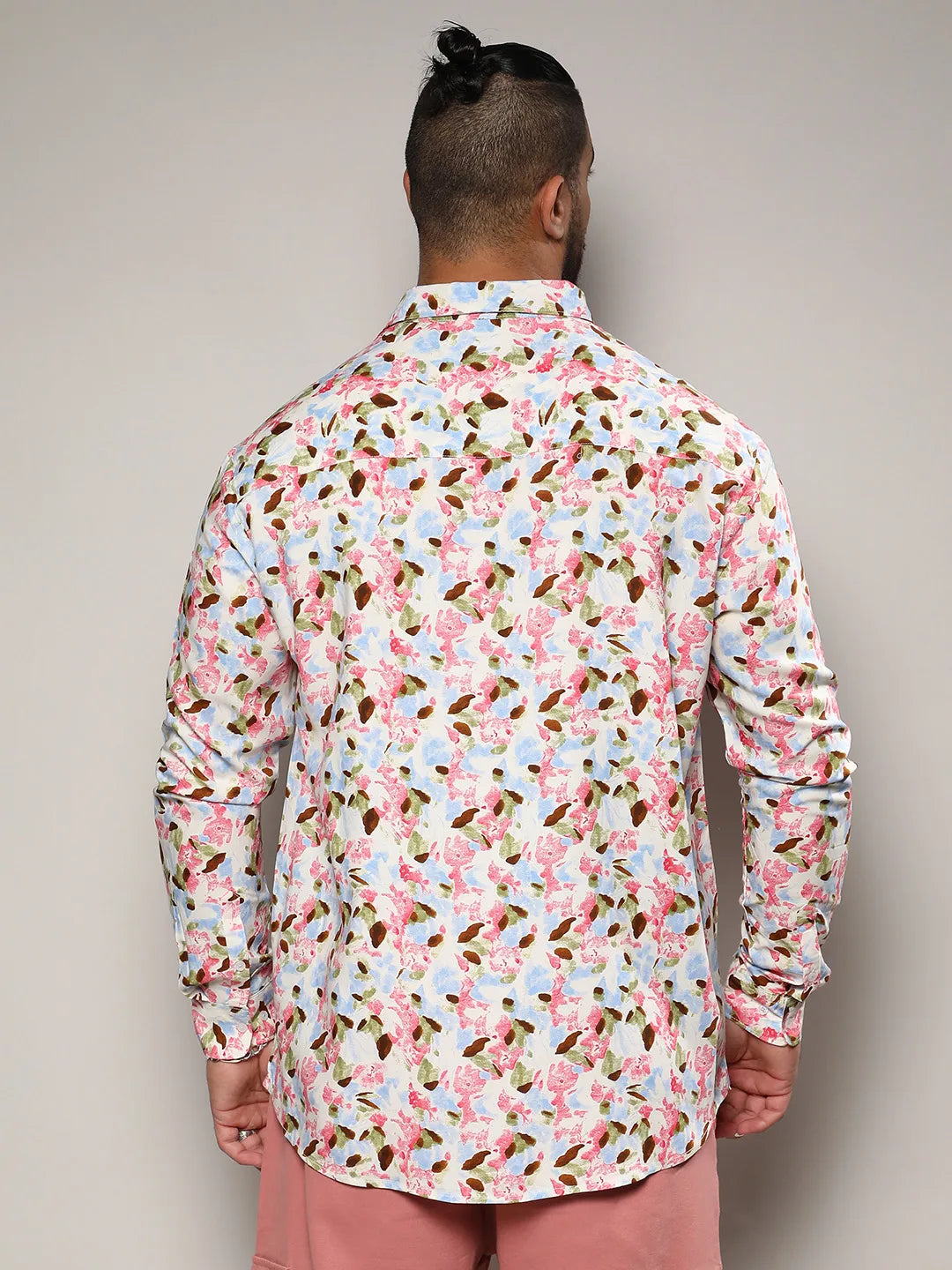 Blue & Pink Leaf Strokes Shirt
