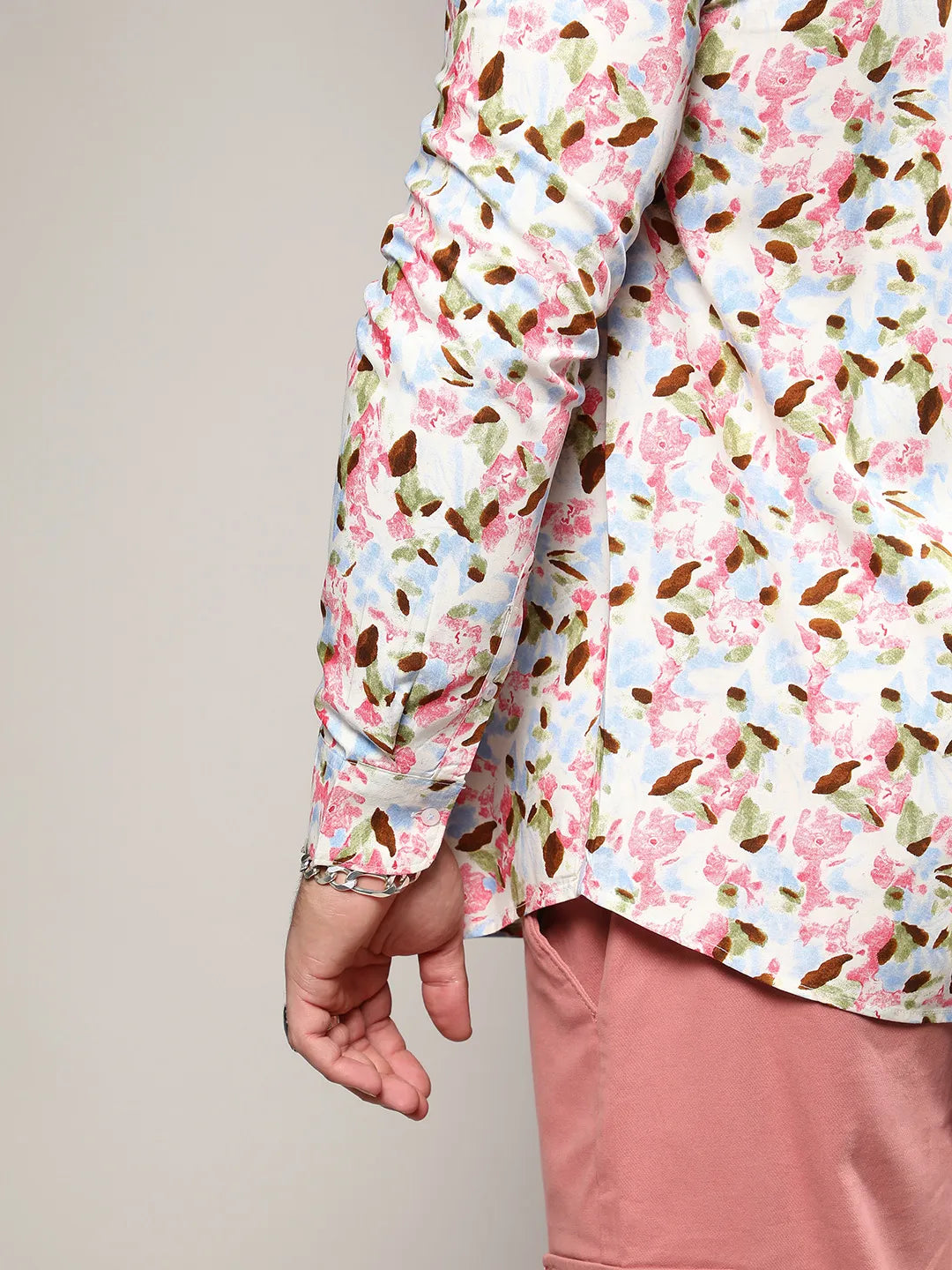 Blue & Pink Leaf Strokes Shirt