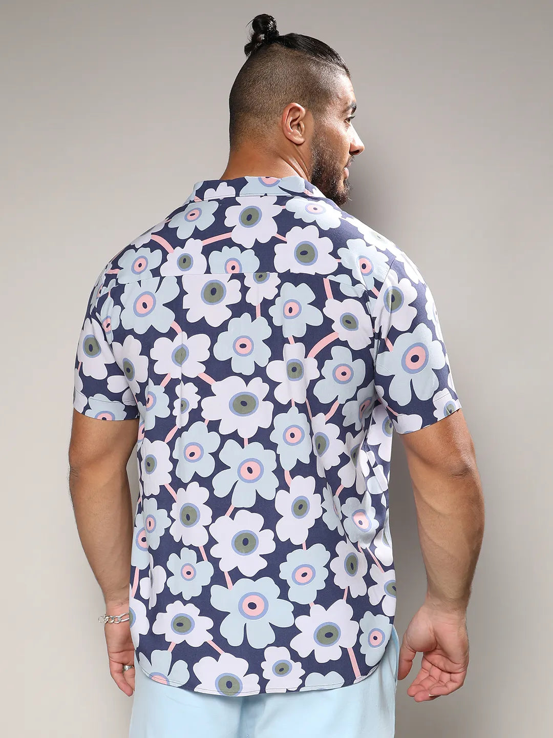 Indigo Blue Maxi Floral Block Shirt
