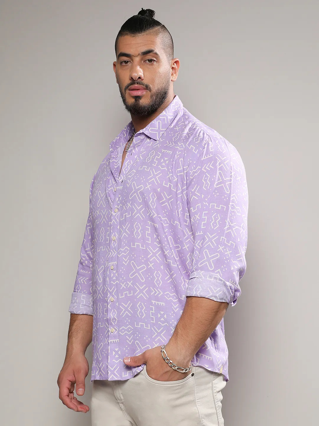 Lavender Minimal Aztec Shirt