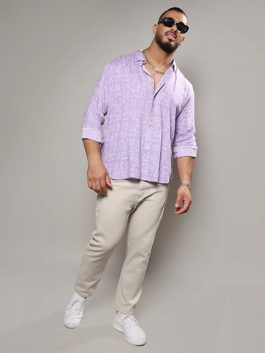 Lavender Minimal Aztec Shirt