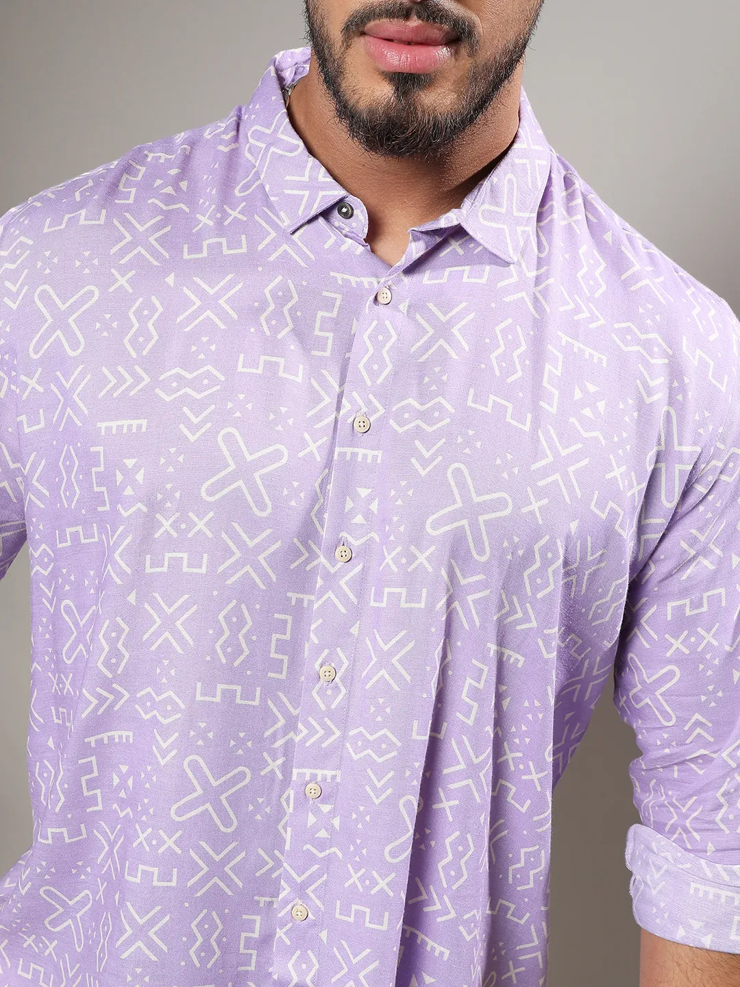 Lavender Minimal Aztec Shirt