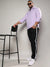 Men's Lavender Self-Design Striped Shirt