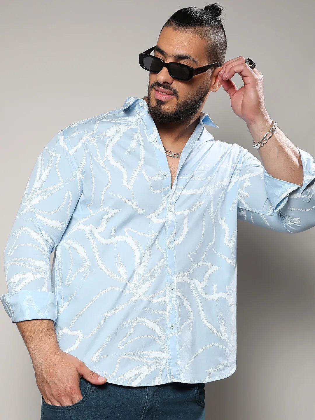 Light Blue Faded Strokes Shirt
