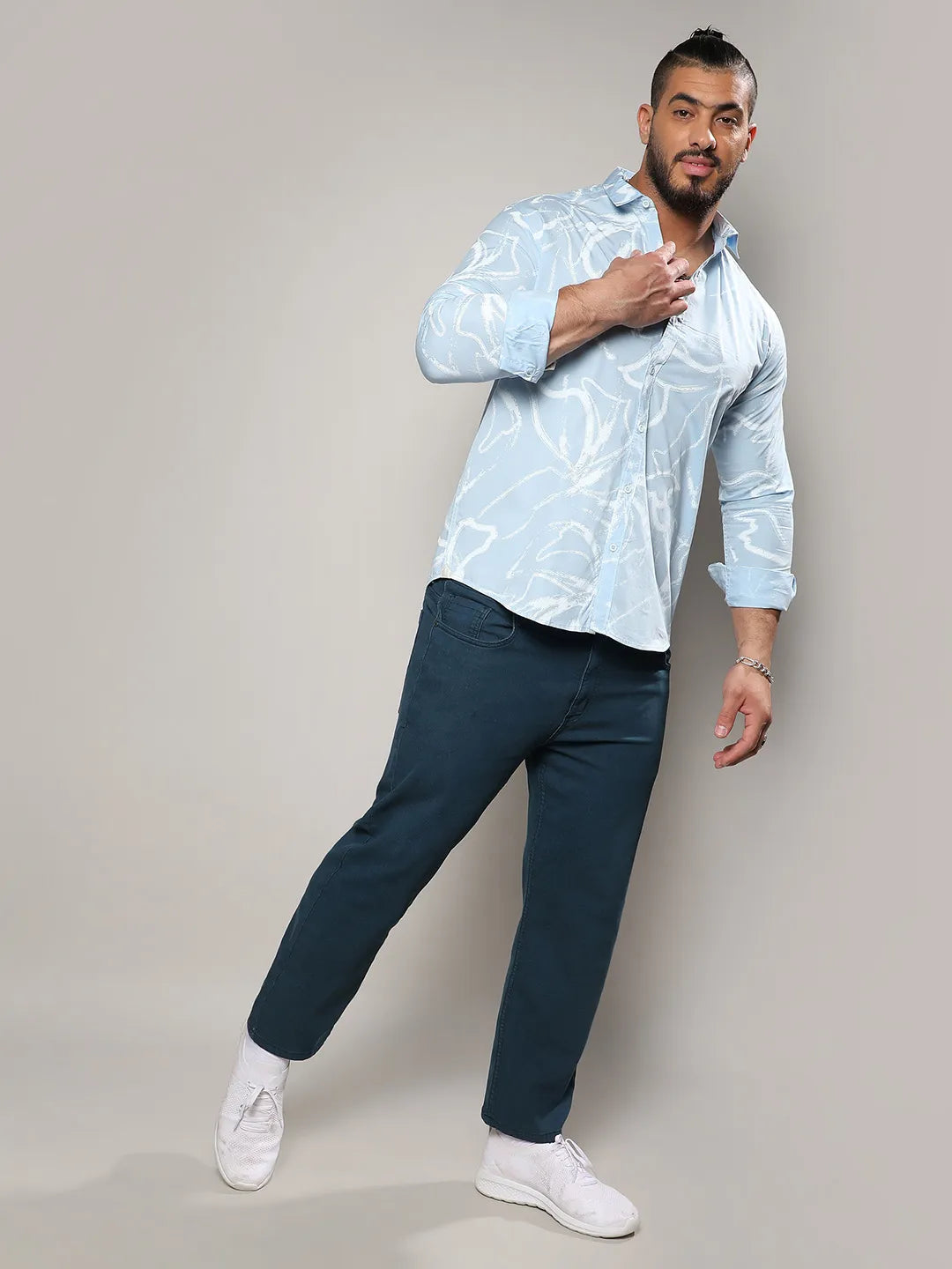 Light Blue Faded Strokes Shirt