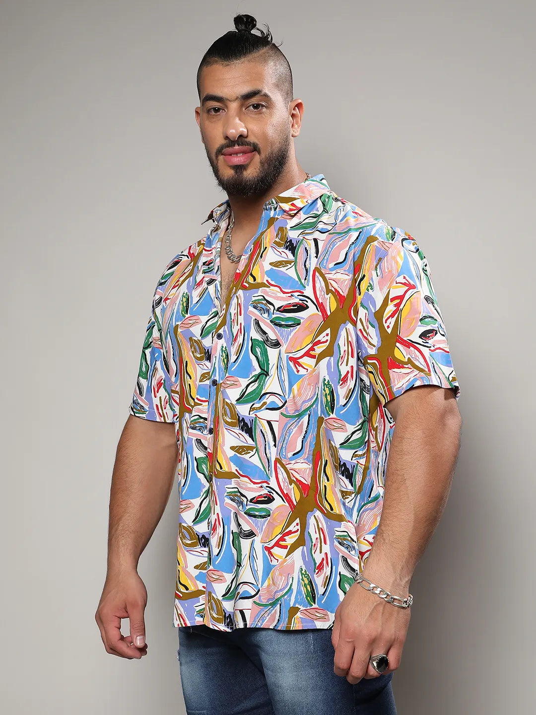 Multicolour Abstract Foilage Shirt