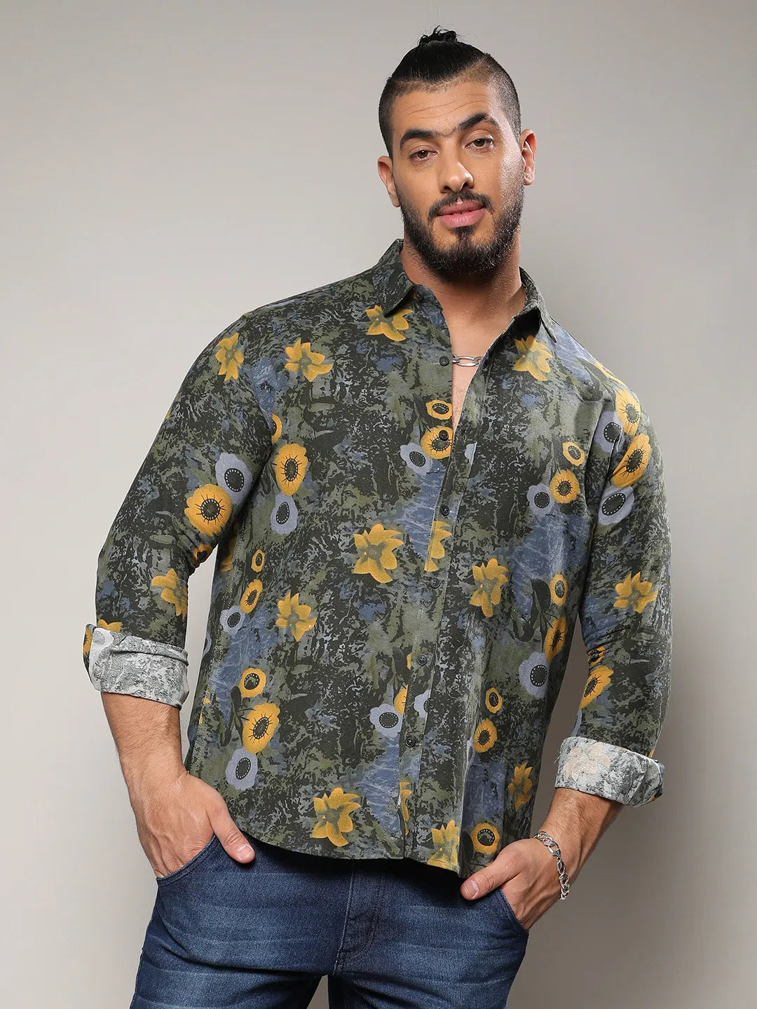 Multicolour Botanical Abstract Shirt
