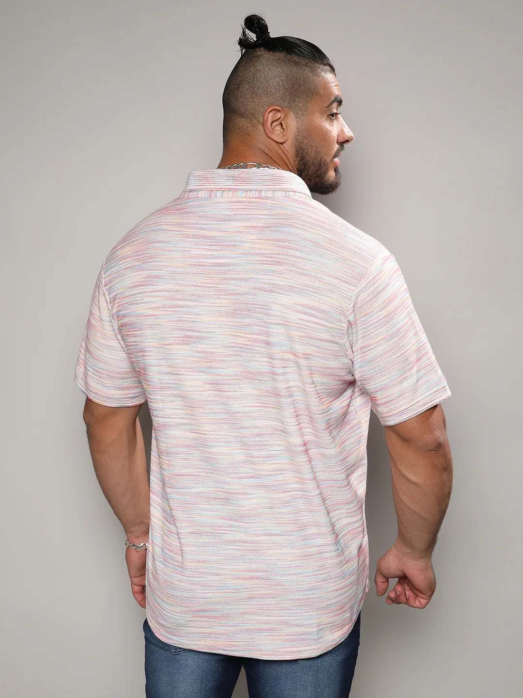 Multicolour Honeycomb Knit Shirt