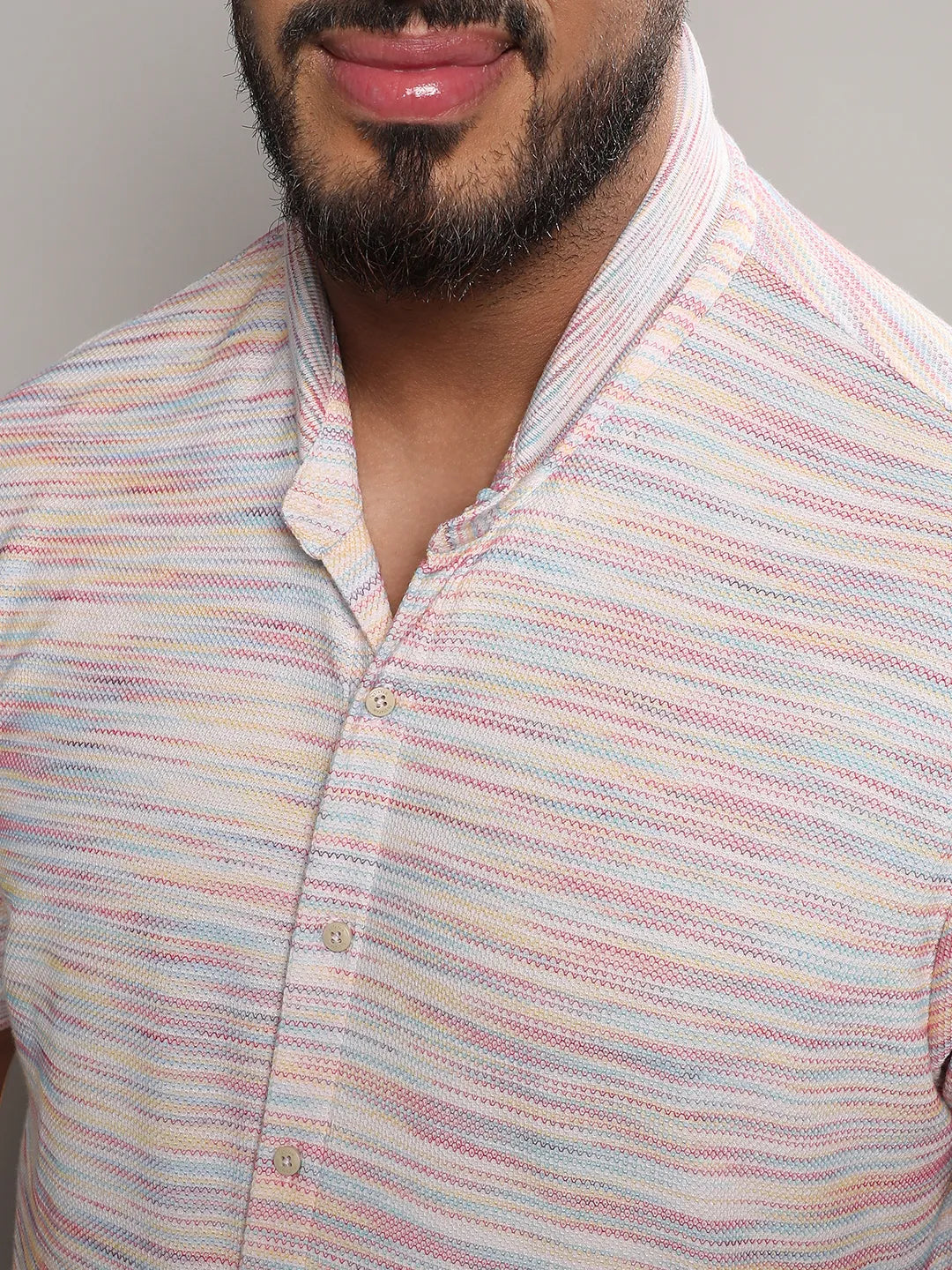 Multicolour Honeycomb Knit Shirt