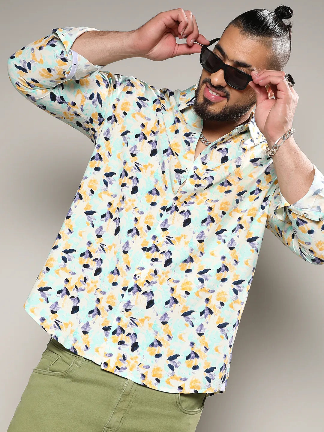 Multicolour Leaf Strokes Shirt