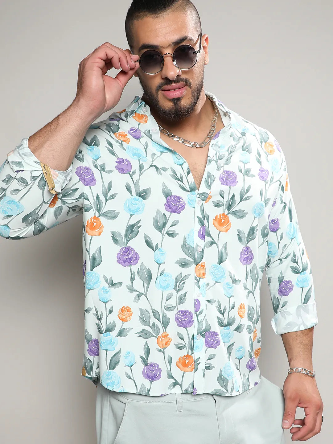 Multicolour Rose Garden Print Shirt