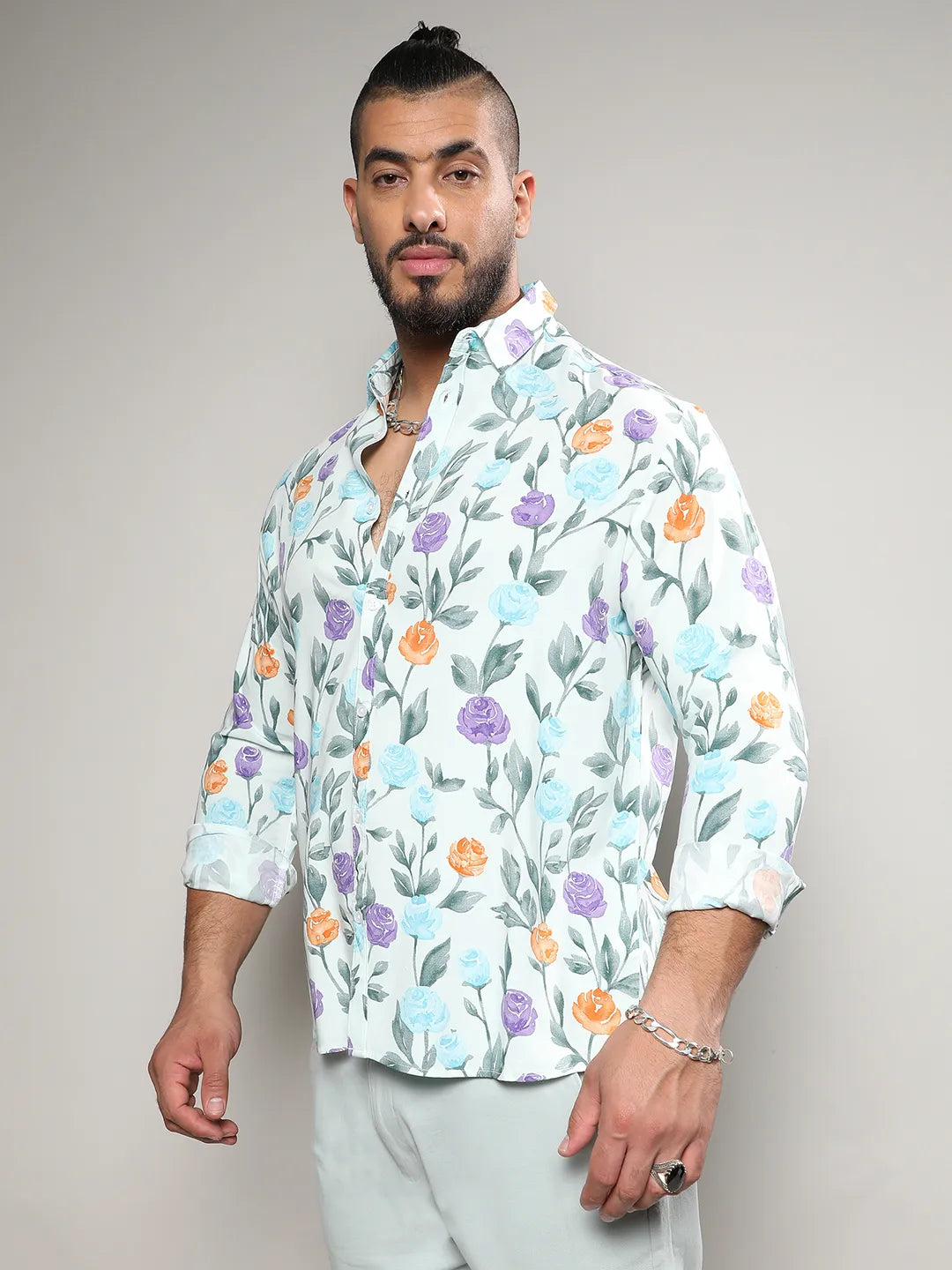 Multicolour Rose Garden Print Shirt