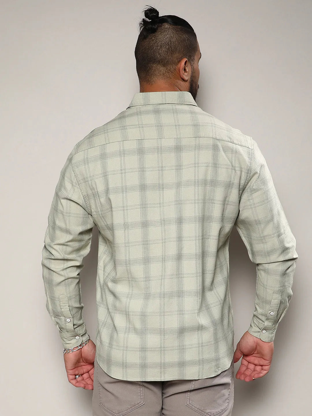Sage Green Tartan Plaid Shirt