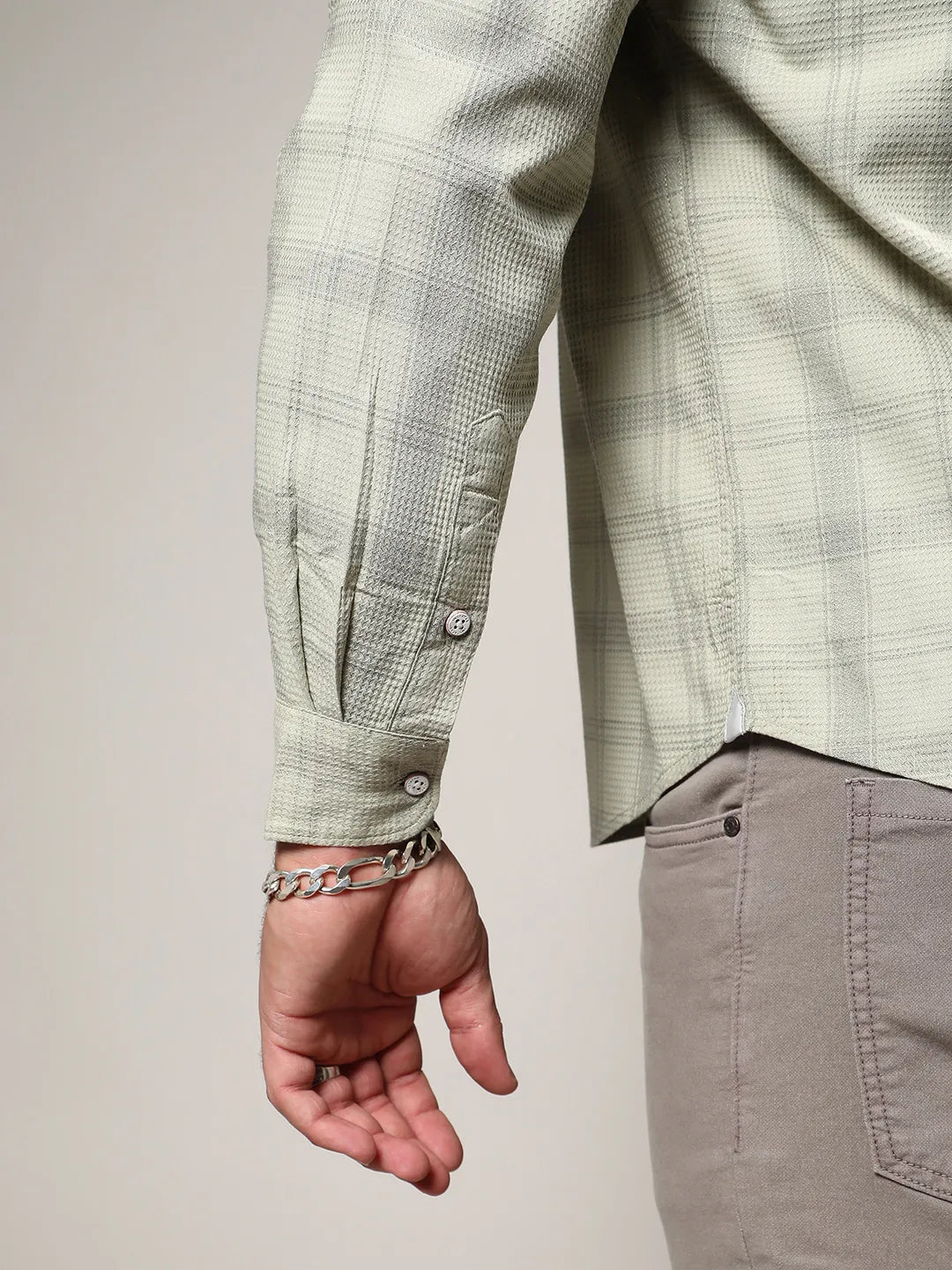 Sage Green Tartan Plaid Shirt