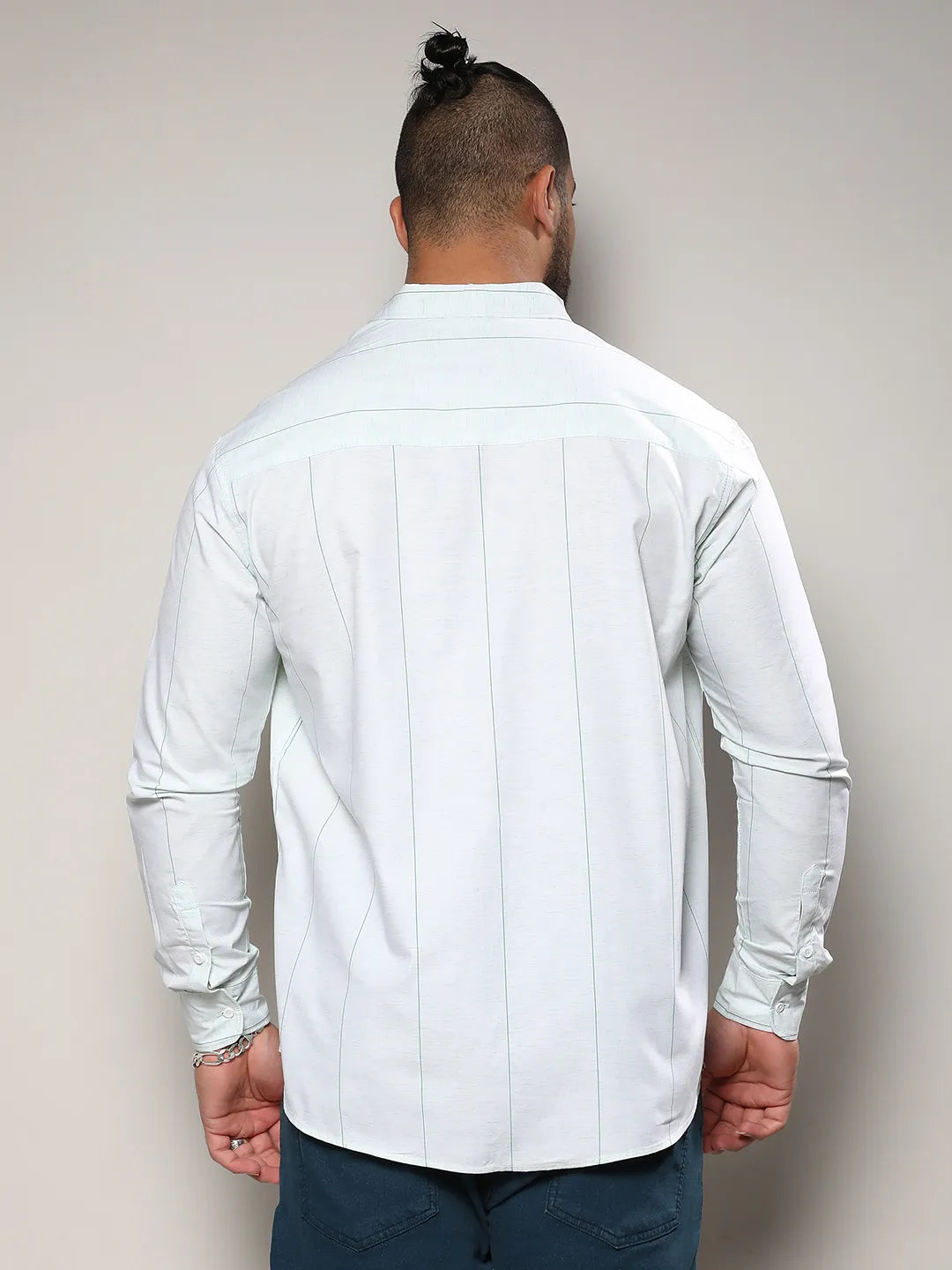 White Heathered Pinstriped Shirt