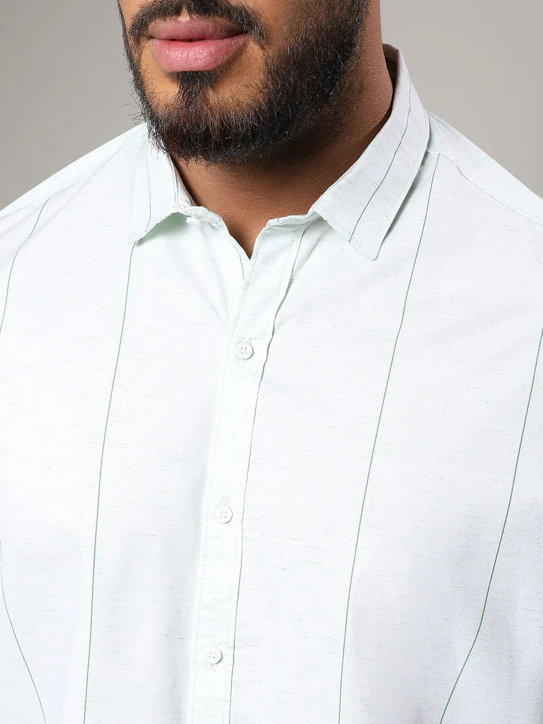 White Heathered Pinstriped Shirt