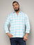 Men's White & Light Blue Tartan Plaid Shirt