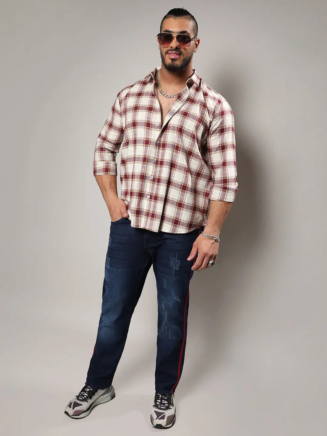 Multicolour Checkered Casual Shirt