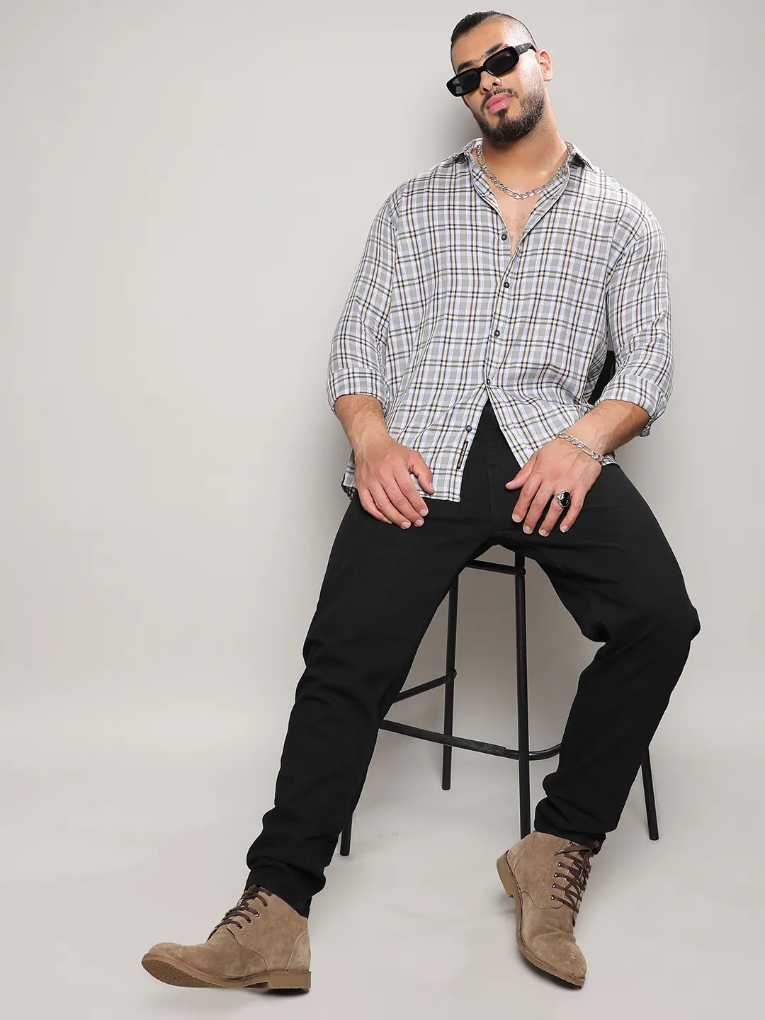 Multicolour Checkered Casual Shirt