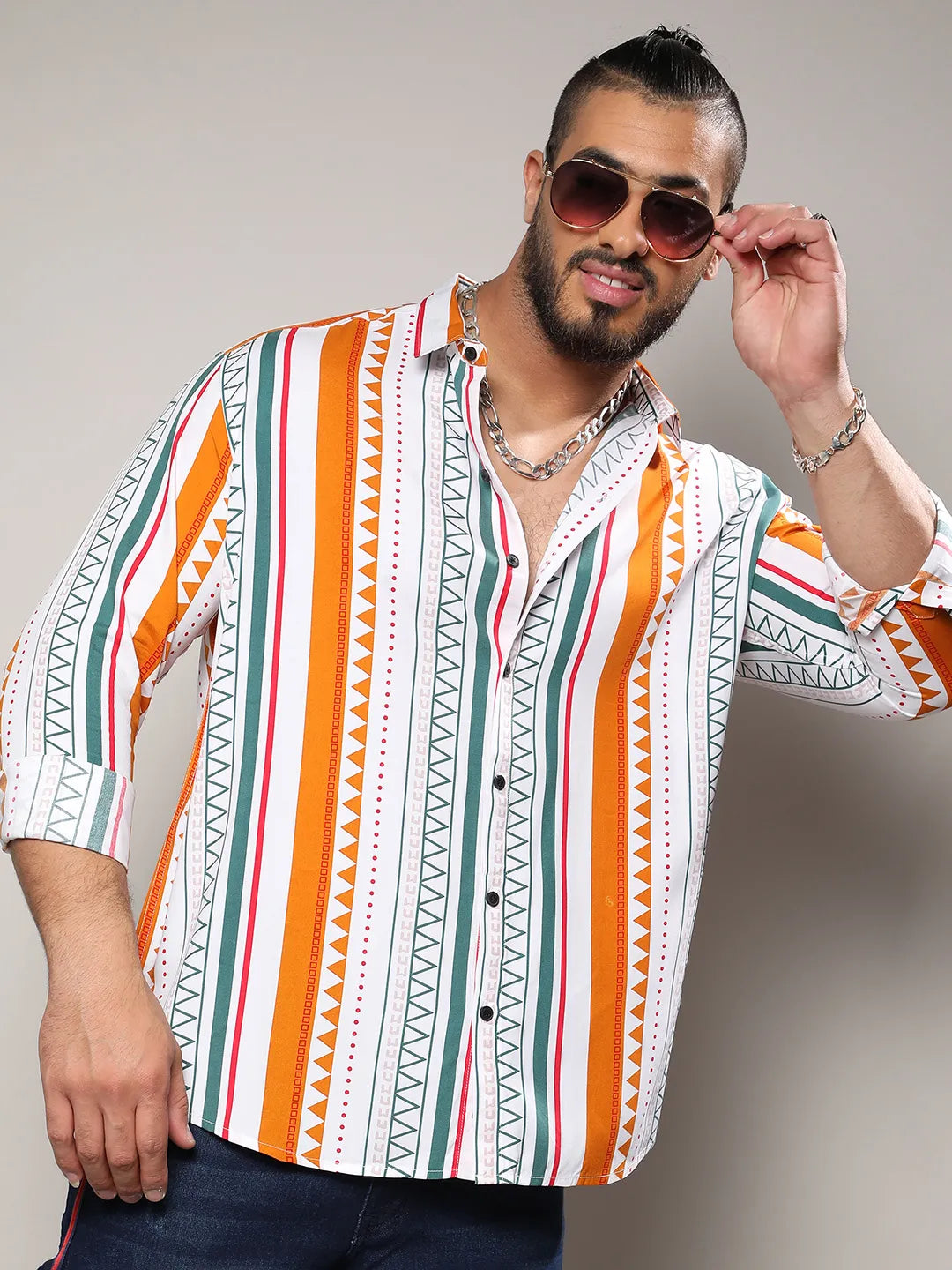 Multicolour Geometrical Print Shirt