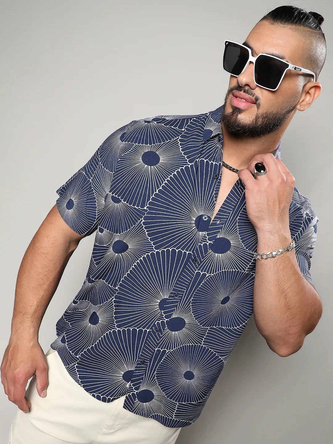 Mushroom Print Button Up Shirt