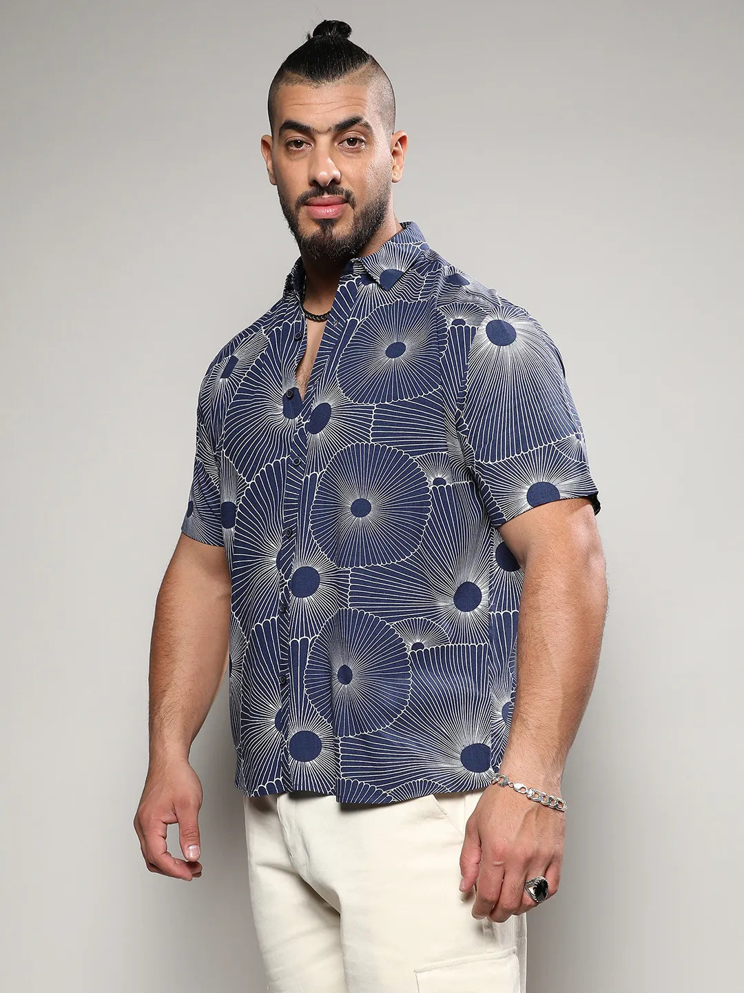 Mushroom Print Button Up Shirt