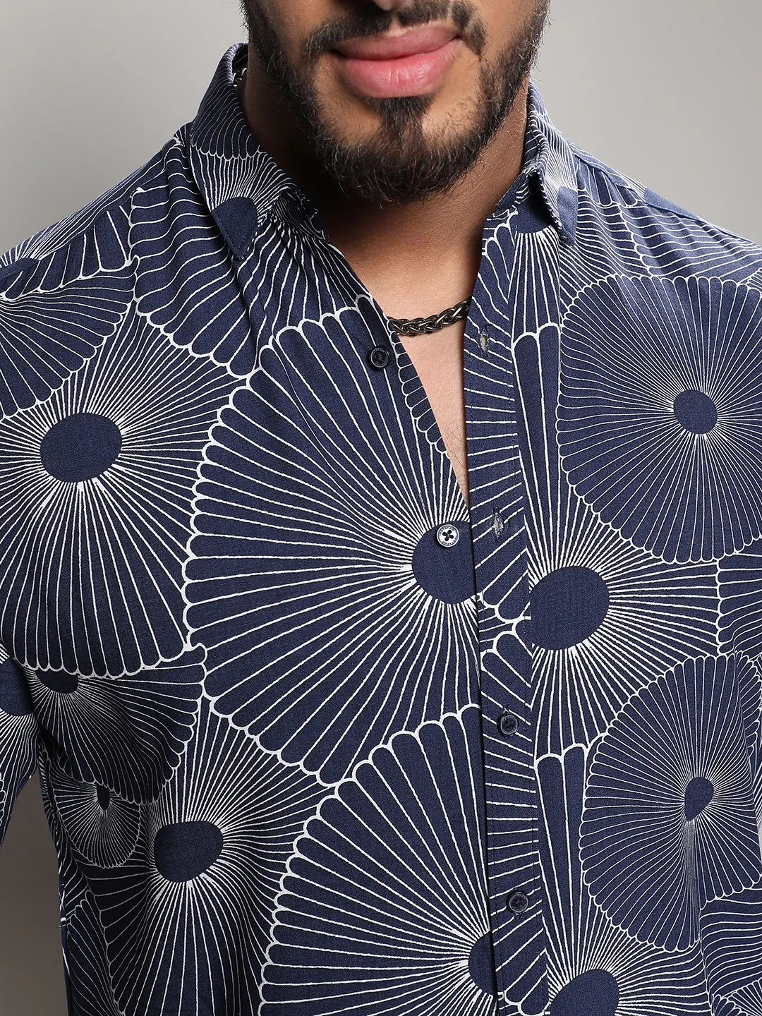 Mushroom Print Button Up Shirt