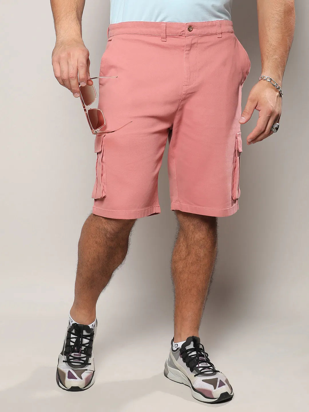 Nude Pink Cargo Shorts