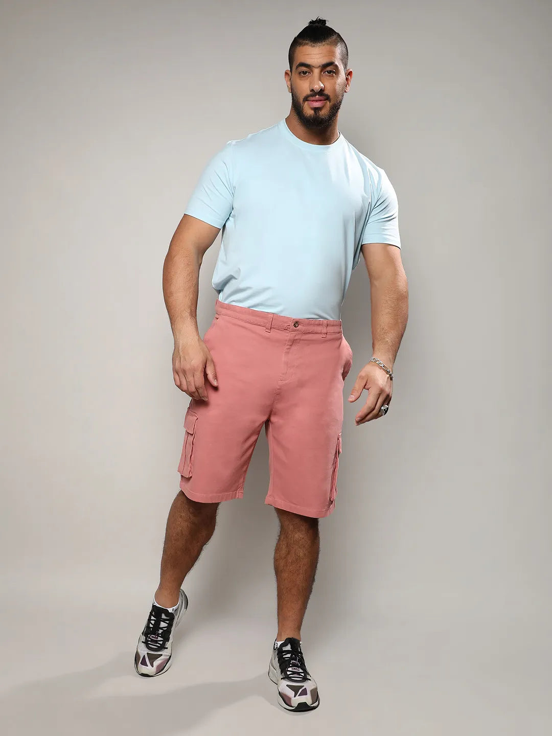 Nude Pink Cargo Shorts