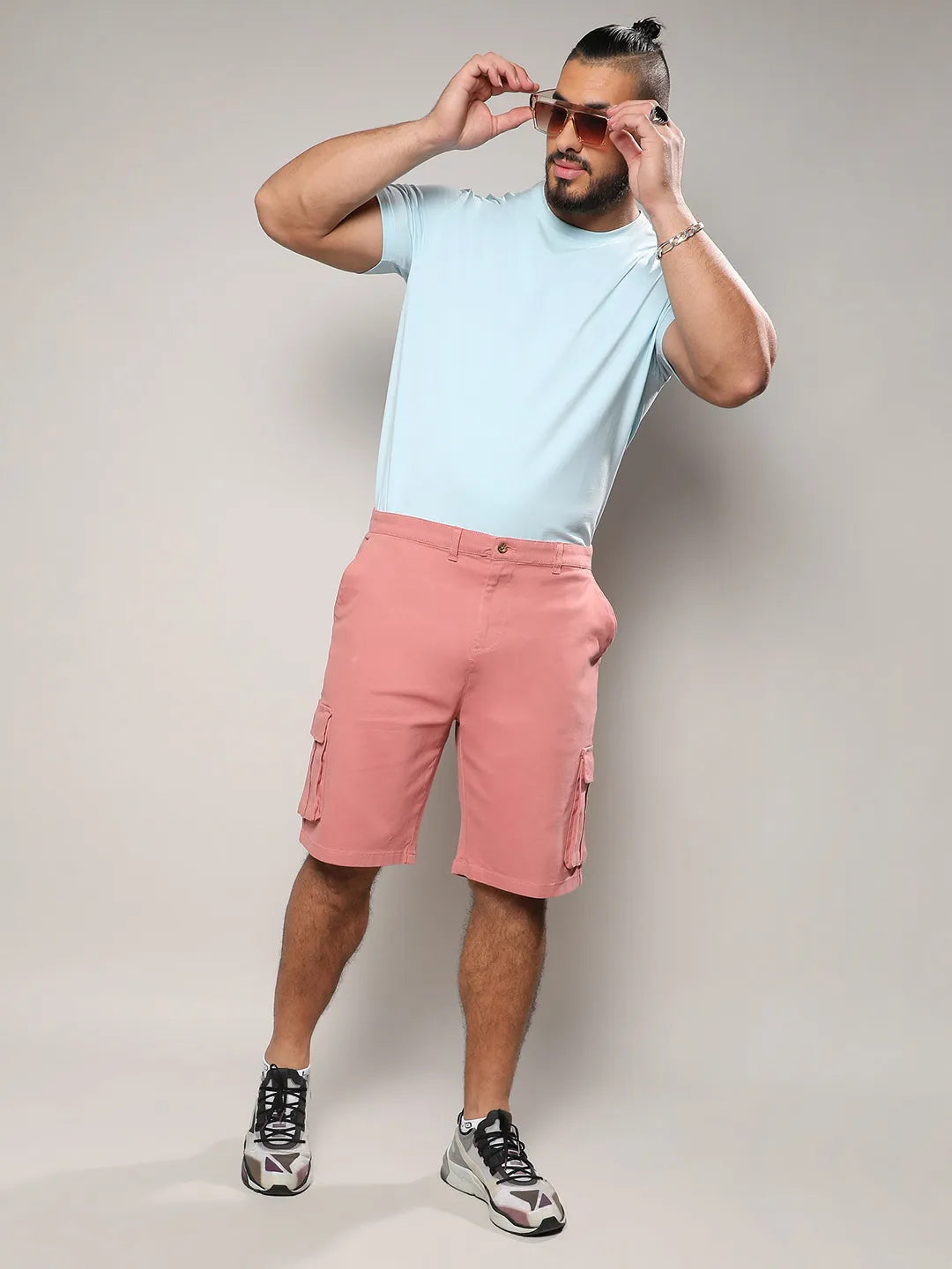 Nude Pink Cargo Shorts