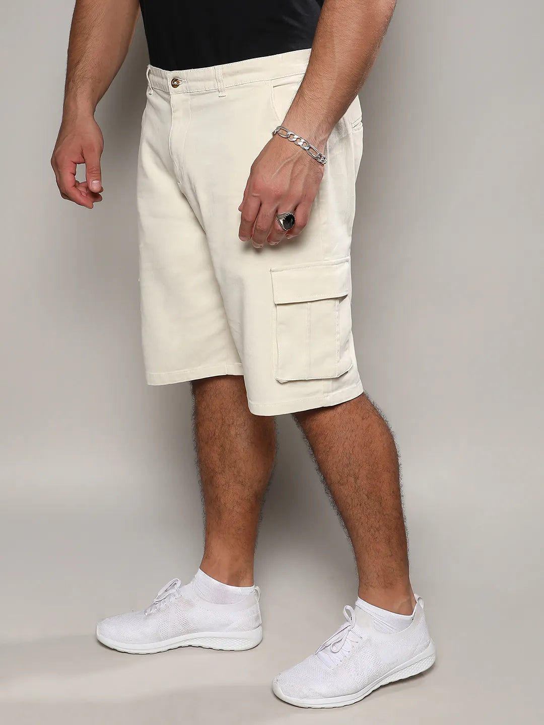 Pale Yellow Cargo Shorts
