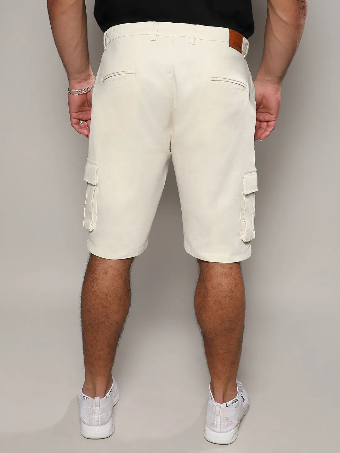 Pale Yellow Cargo Shorts