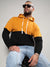 Plus Size Men's Black & Mustard Yellow Contrast Panel Sweatshirt