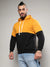 Plus Size Men's Black & Mustard Yellow Contrast Panel Sweatshirt