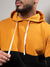 Plus Size Men's Black & Mustard Yellow Contrast Panel Sweatshirt
