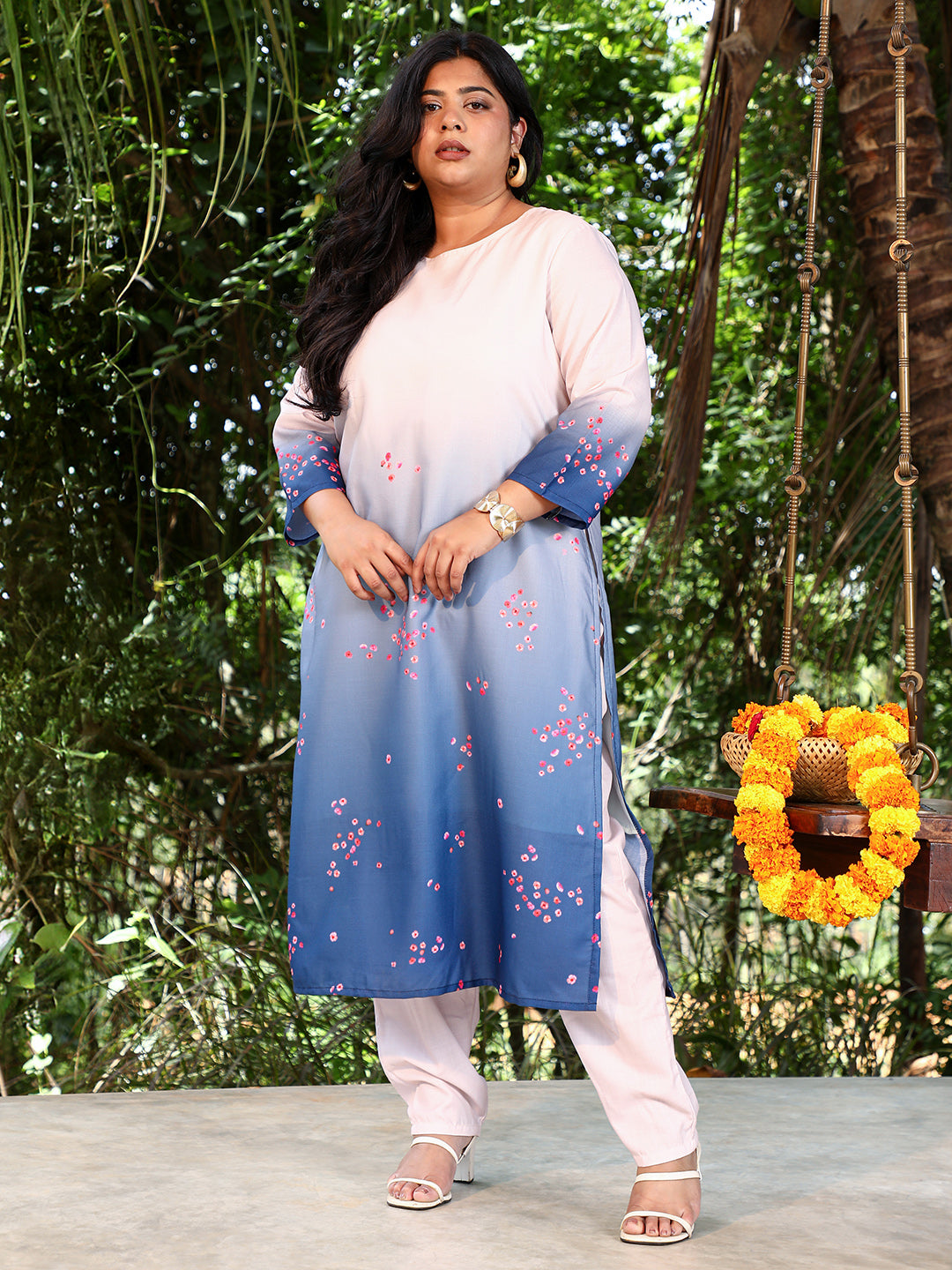 Ombre Floret Kurta Set